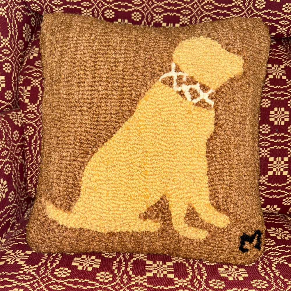Chandler 4 Corners Yellow Lab Dog Wool Pillow